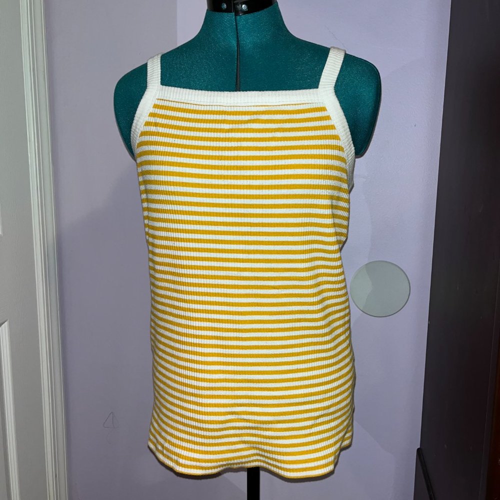 Stripped Ribbed Tank-Top